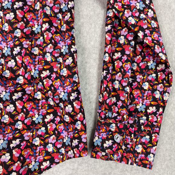 J. Crew Liberty Art Fabrics Sarah Floral Tie Neck Button Front Blouse Size 6 - Picture 4 of 8